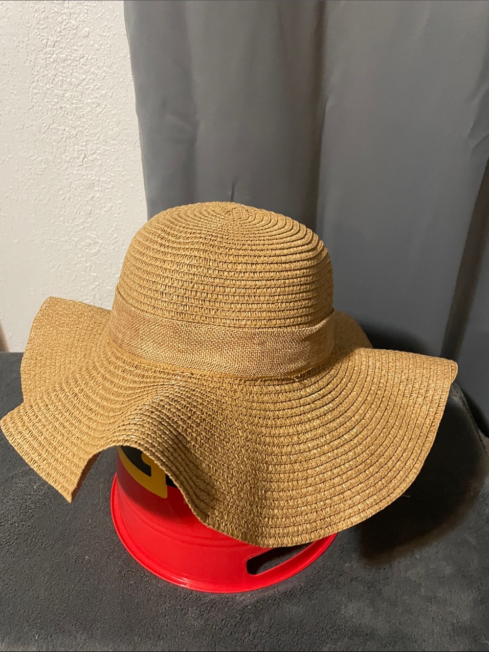Wide Brim Straw Sun Hat - Brown NWOT